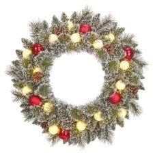 8720967812202 1 Kaprun 60cm Pre Lit Christmas Wreath With Pinecones Baubles.jpg